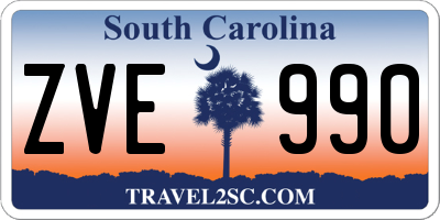 SC license plate ZVE990