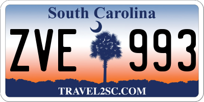 SC license plate ZVE993