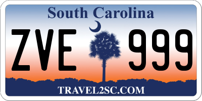 SC license plate ZVE999