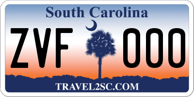 SC license plate ZVF000
