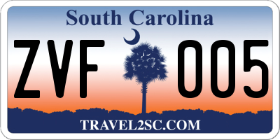 SC license plate ZVF005
