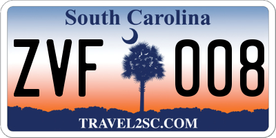 SC license plate ZVF008