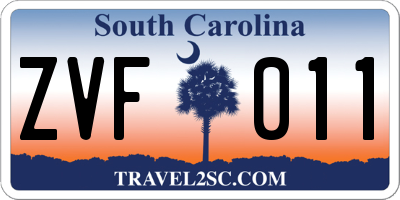 SC license plate ZVF011