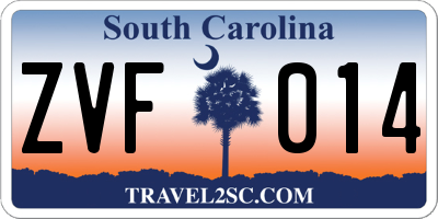 SC license plate ZVF014