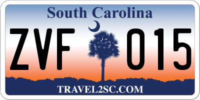 SC license plate ZVF015