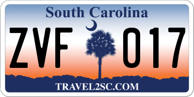 SC license plate ZVF017