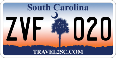 SC license plate ZVF020