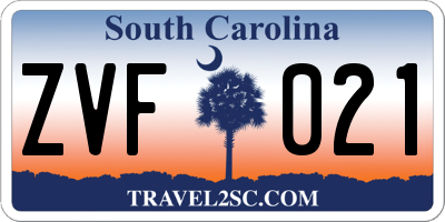 SC license plate ZVF021