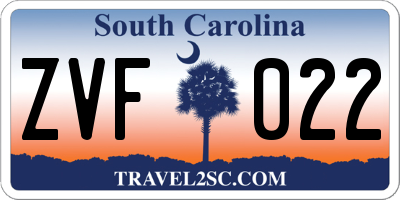 SC license plate ZVF022