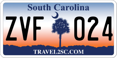 SC license plate ZVF024