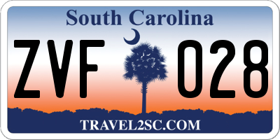 SC license plate ZVF028
