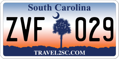 SC license plate ZVF029