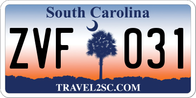 SC license plate ZVF031