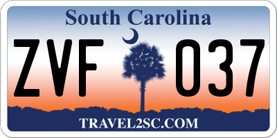 SC license plate ZVF037