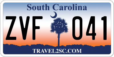 SC license plate ZVF041