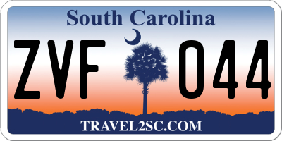SC license plate ZVF044