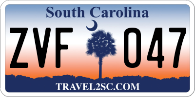 SC license plate ZVF047