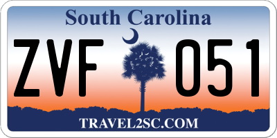 SC license plate ZVF051