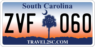 SC license plate ZVF060