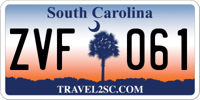 SC license plate ZVF061