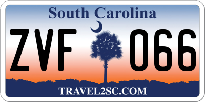 SC license plate ZVF066