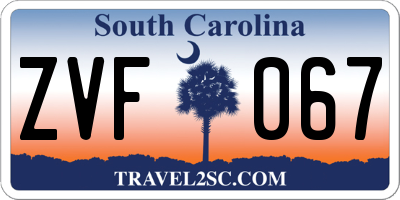 SC license plate ZVF067