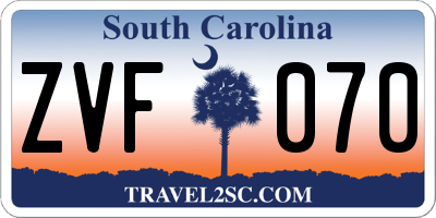 SC license plate ZVF070