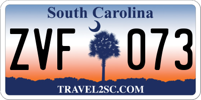 SC license plate ZVF073