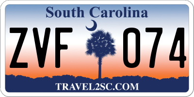 SC license plate ZVF074
