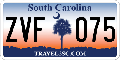 SC license plate ZVF075