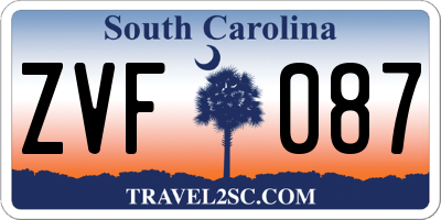 SC license plate ZVF087