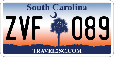 SC license plate ZVF089