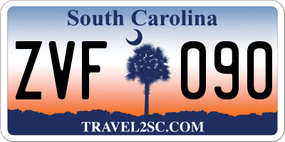SC license plate ZVF090