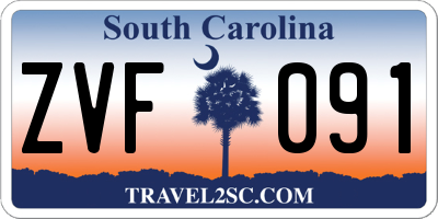 SC license plate ZVF091