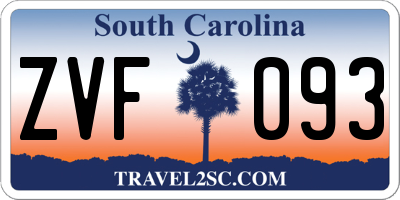 SC license plate ZVF093