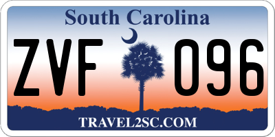 SC license plate ZVF096