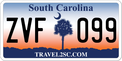 SC license plate ZVF099