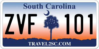 SC license plate ZVF101