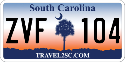 SC license plate ZVF104
