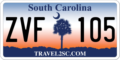 SC license plate ZVF105