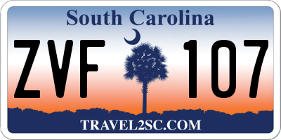 SC license plate ZVF107