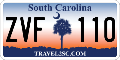 SC license plate ZVF110