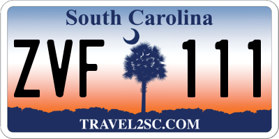 SC license plate ZVF111