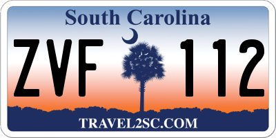 SC license plate ZVF112
