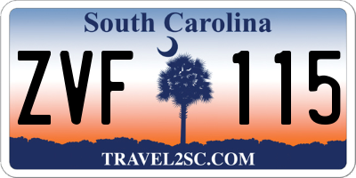 SC license plate ZVF115