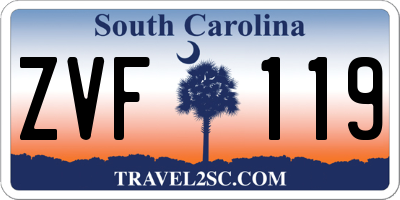 SC license plate ZVF119