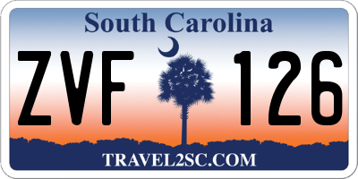 SC license plate ZVF126