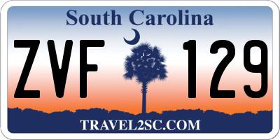 SC license plate ZVF129