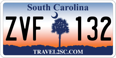 SC license plate ZVF132