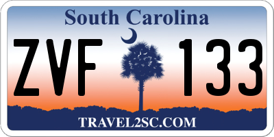 SC license plate ZVF133